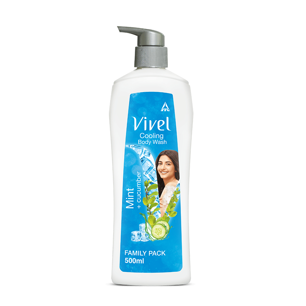 Vivel Refreshing Cooling Body Wash Mint & Cucumber Pump Bottle Shower Gel, 500ml Buy at Indicrest Image 8