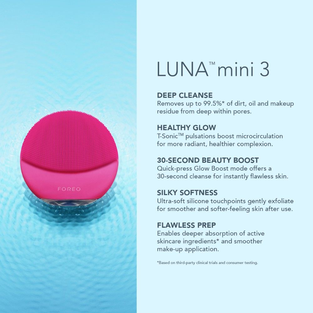 FOREO LUTM Mini 3 Facial Cleansing On The Go - Midnight, 1 pieces