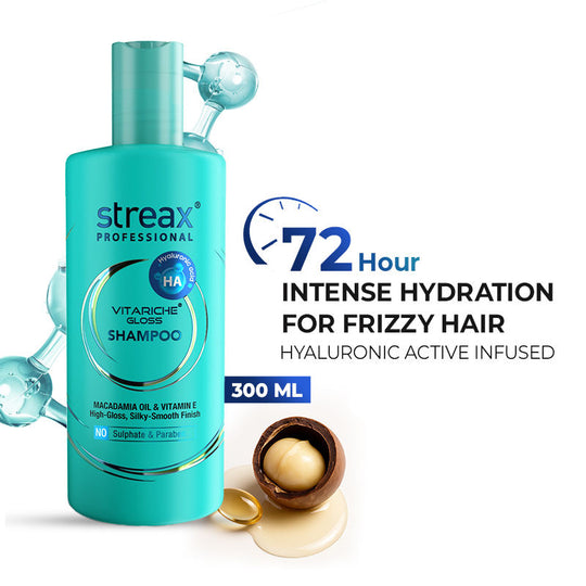 Streax Professional Vitariche Gloss Shampoo, 300ml Buy at Indicrest