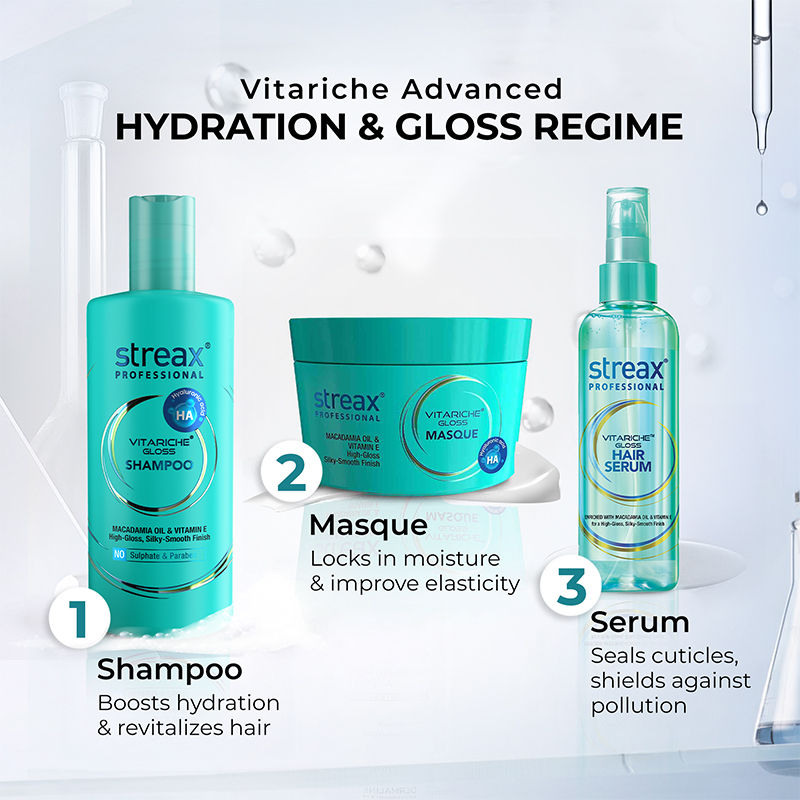 Streax Professional Vitariche Gloss Shampoo, 300ml Buy at Indicrest Image 7