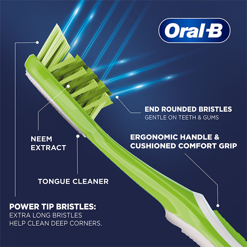 Oral-B Criss Cross Toothbrush with Neem Extract - Soft (Buy 2 Get 2 Free) Buy at Indicrest Image 7