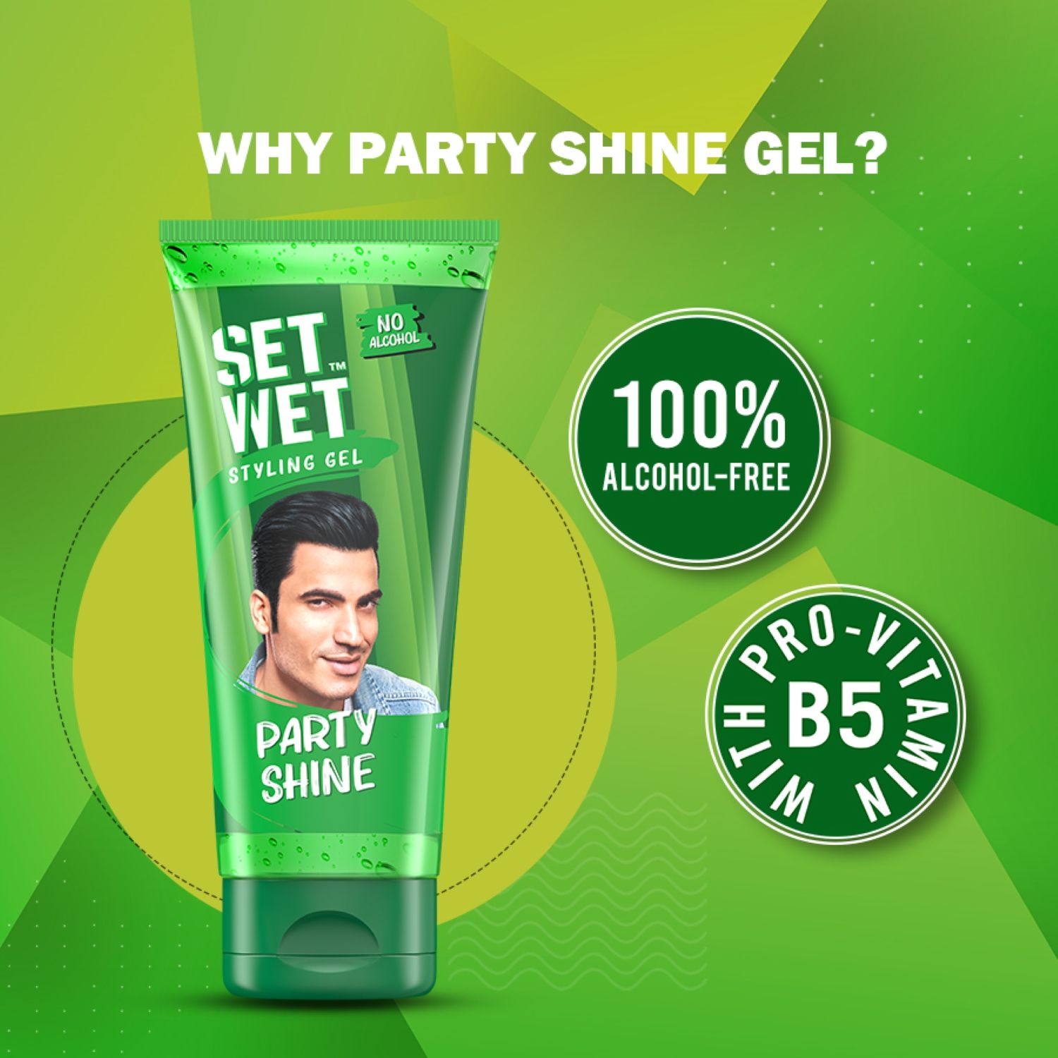 Set Wet Hair Gel for Men Vertical Hold Strong Hold High Shine No Alcohol No Sulphate, 100ml Buy at Indicrest Image 3