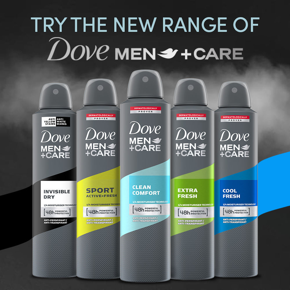 Dove Men + Care Clean Comfort Dry Spray Antiperspirant Deodorant, 250ml Buy at Indicrest Image 8