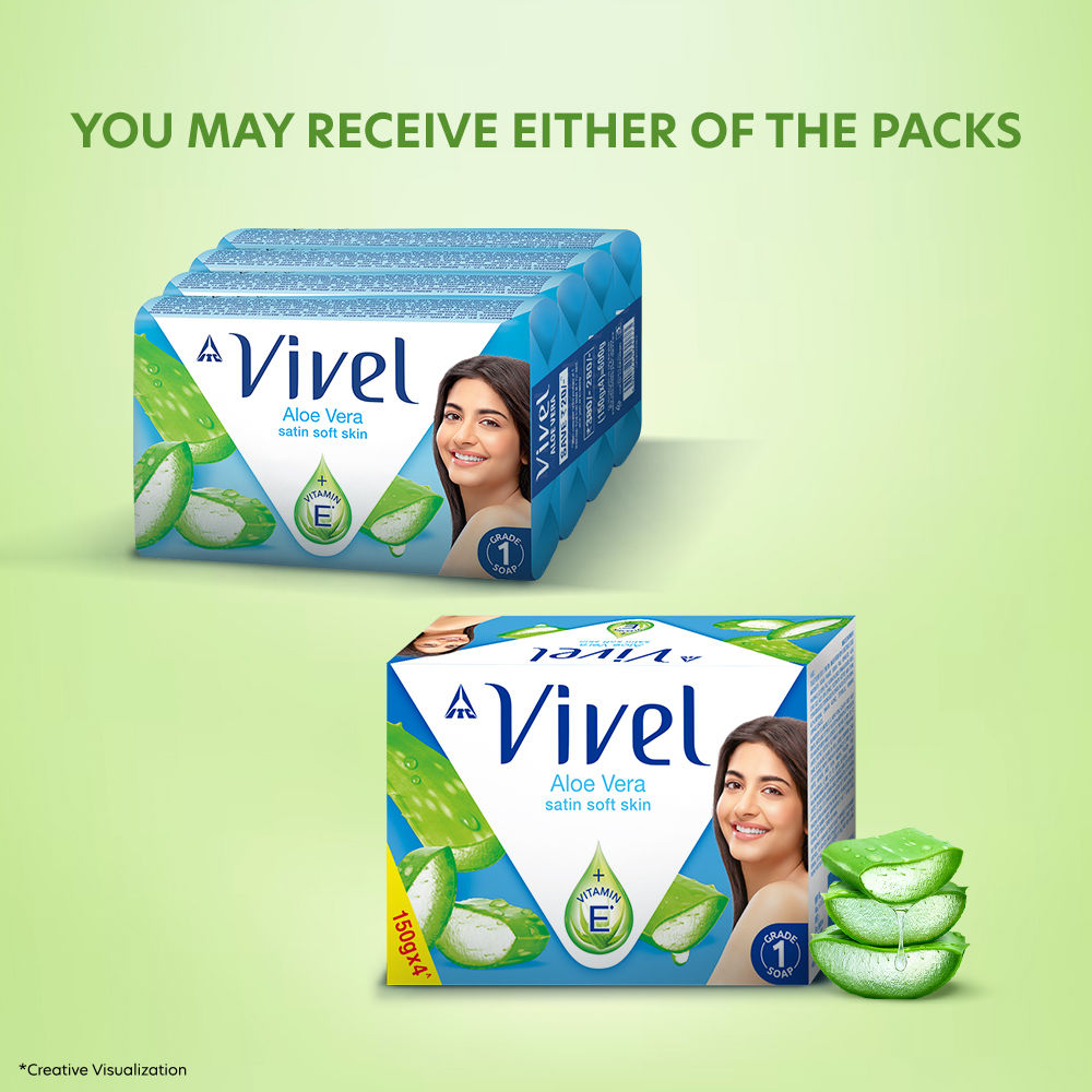 Vivel Aloe Vera Bathing Bar (Pack of 4), 600g Buy at Indicrest Image 2