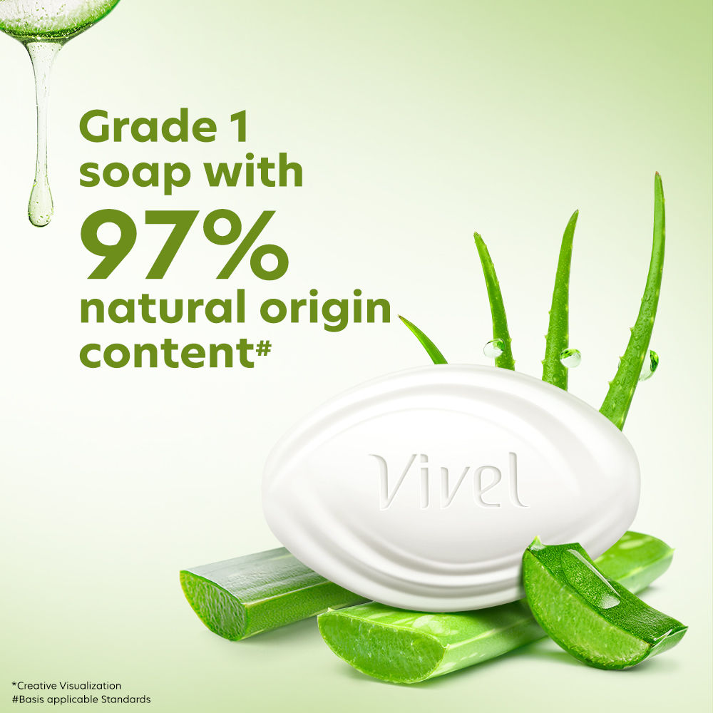 Vivel Aloe Vera Bathing Bar (Pack of 4), 600g Buy at Indicrest Image 4