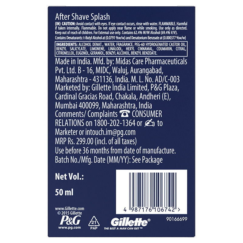 Gillette After Shave Splash Refreshing Breeze, 50ml Buy at Indicrest Image 8
