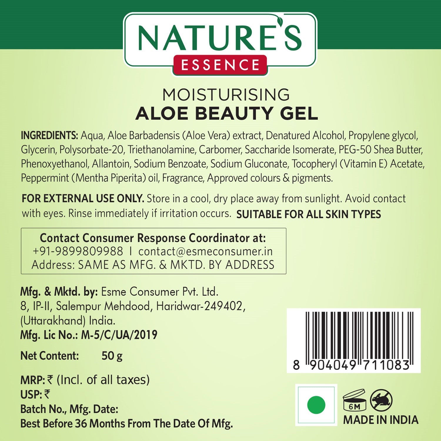 Nature's Essence Moisturising Aloe Beauty Gel, 50g Buy at Indicrest Image 8