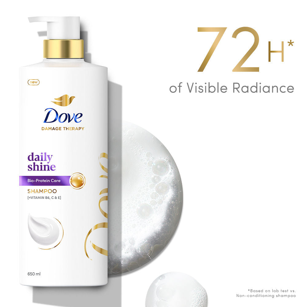 Dove Daily Shine Shampoo for Damaged or Frizzy Hair Makes Hair Soft Shiny and Smooth, 650ml Buy at Indicrest