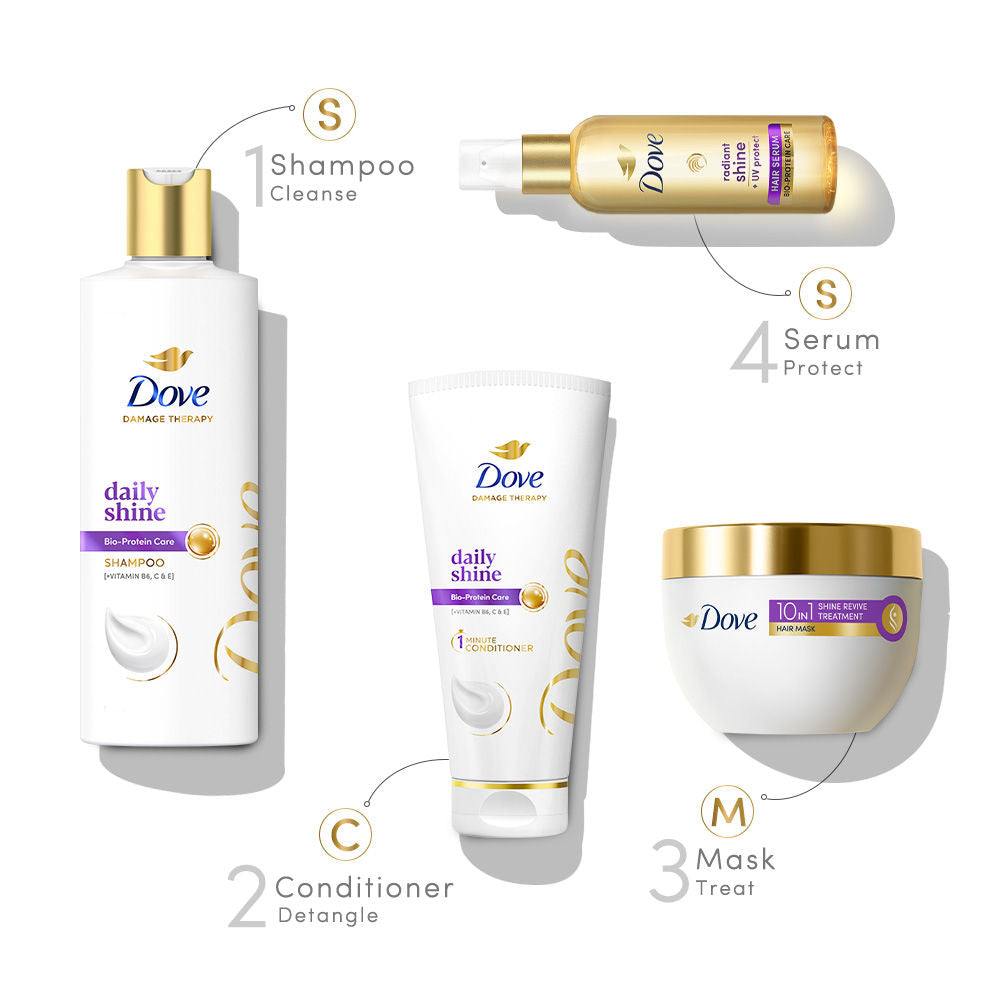 Dove Daily Shine Shampoo for Damaged or Frizzy Hair Makes Hair Soft Shiny and Smooth, 650ml Buy at Indicrest Image 6