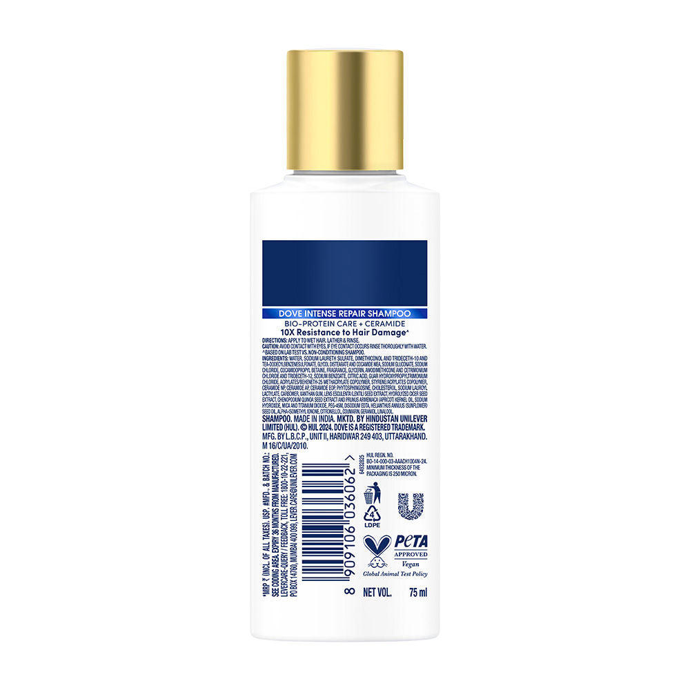Dove Intense Repair Shampoo For Dry & Damaged Hair, 75ml Buy at Indicrest Image 9