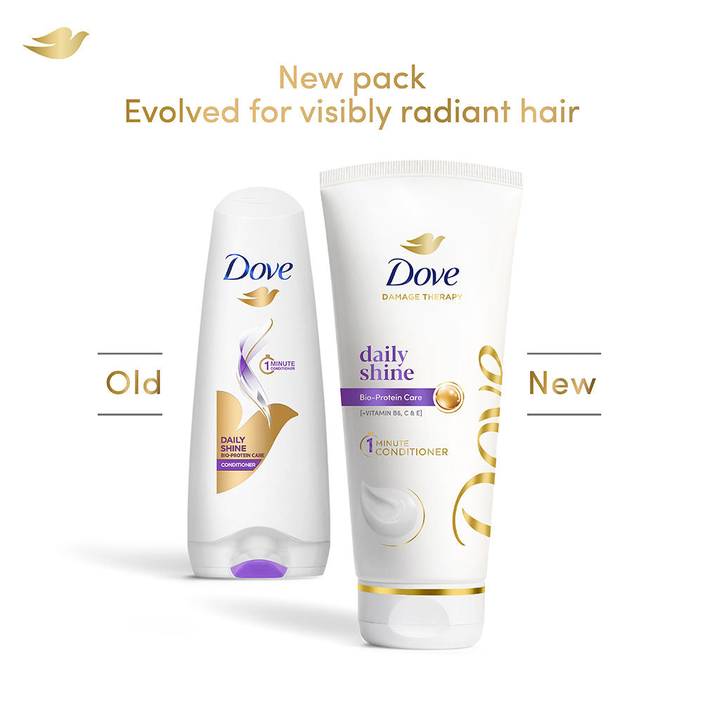 Dove Daily Shine Conditioner with Nutritive Serum to Smoothen & Strengthen Damaged Hair, 175ml Buy at Indicrest Image 3