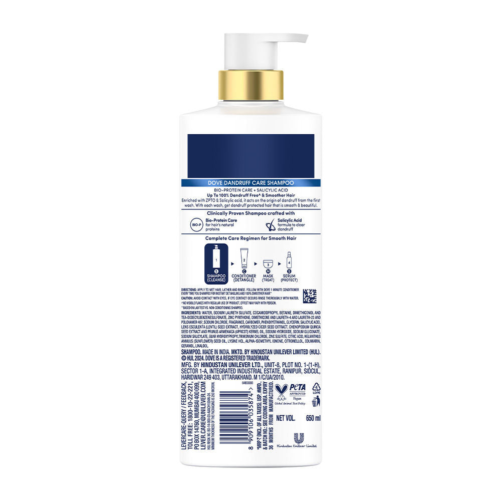 Dove Anti-Dandruff ShampooPrevents Dandruff & Dry Scalp Mild Daily Shampoo for Men & Women, 650ml Buy at Indicrest Image 8