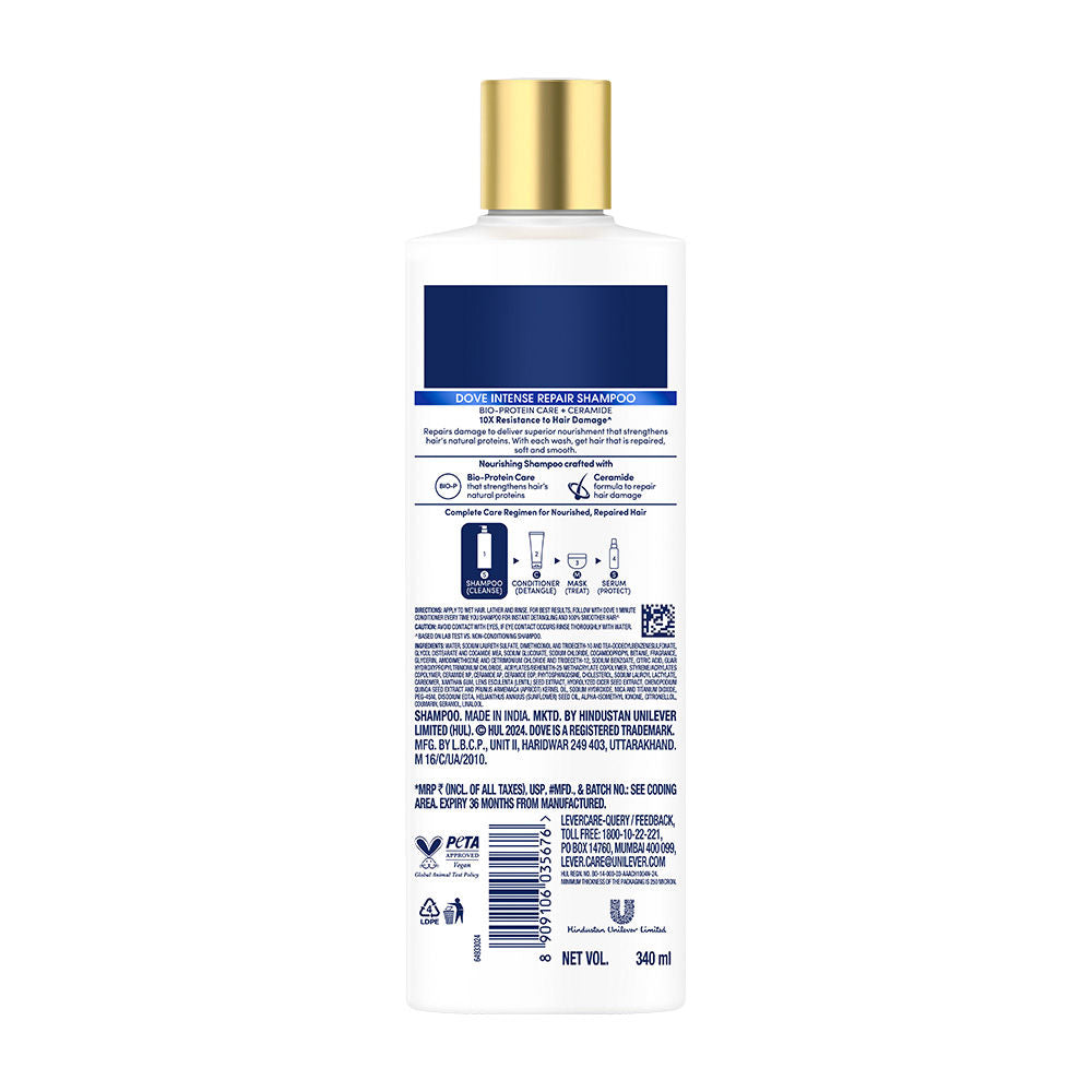 Dove Intense Repair Shampoo For Dry & Damaged Hair, 340ml Buy at Indicrest Image 9