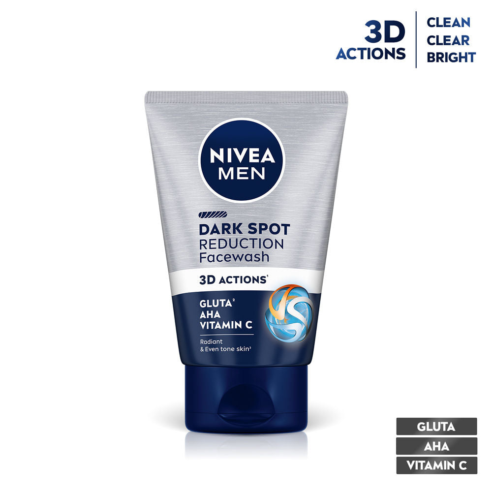 Nivea MEN Face Wash, Dark Spot Reduction, for Clean & Clear Skin with 10x Vitamin C Effect, 100g Buy at Indicrest