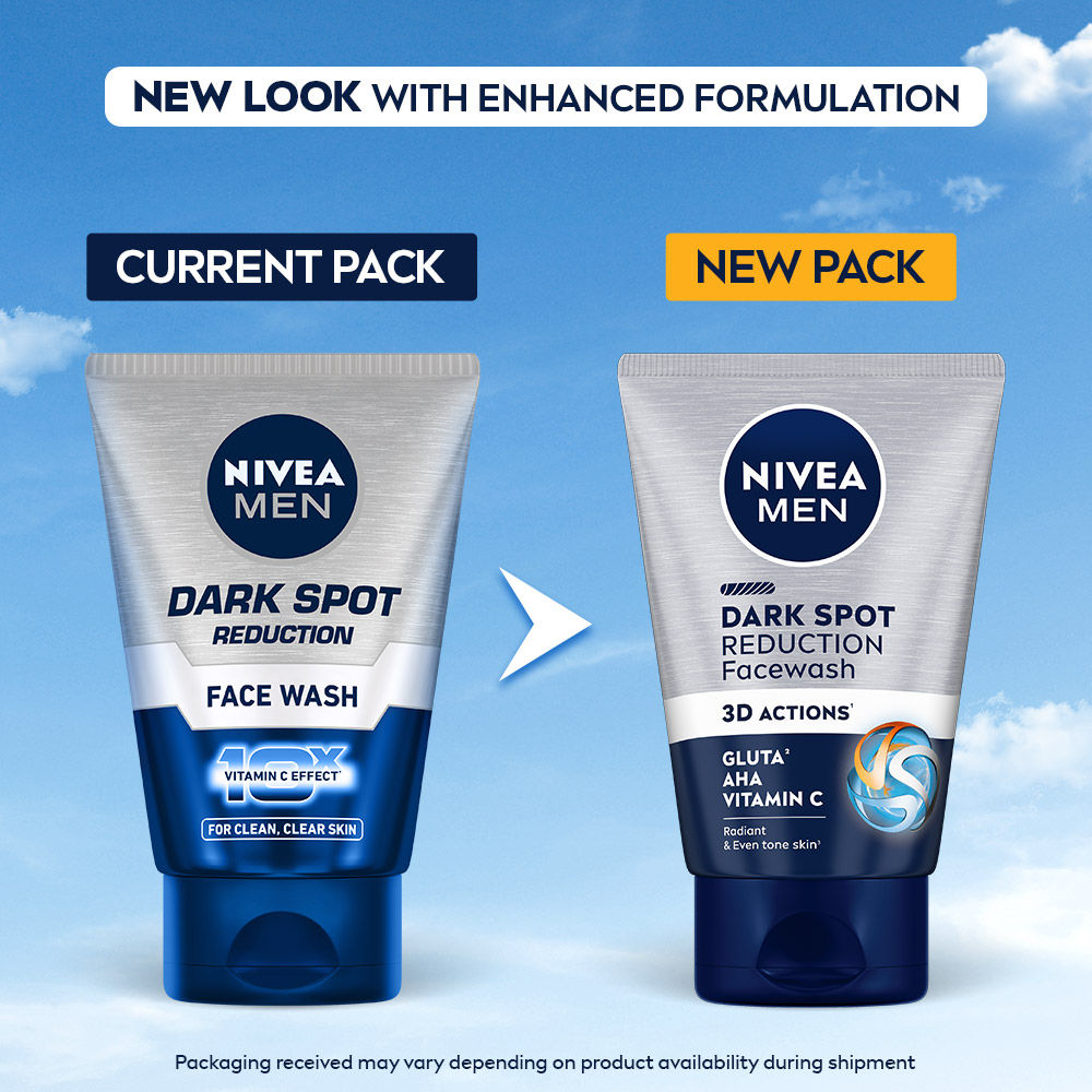 Nivea MEN Face Wash, Dark Spot Reduction, for Clean & Clear Skin with 10x Vitamin C Effect, 100g Buy at Indicrest Image 3