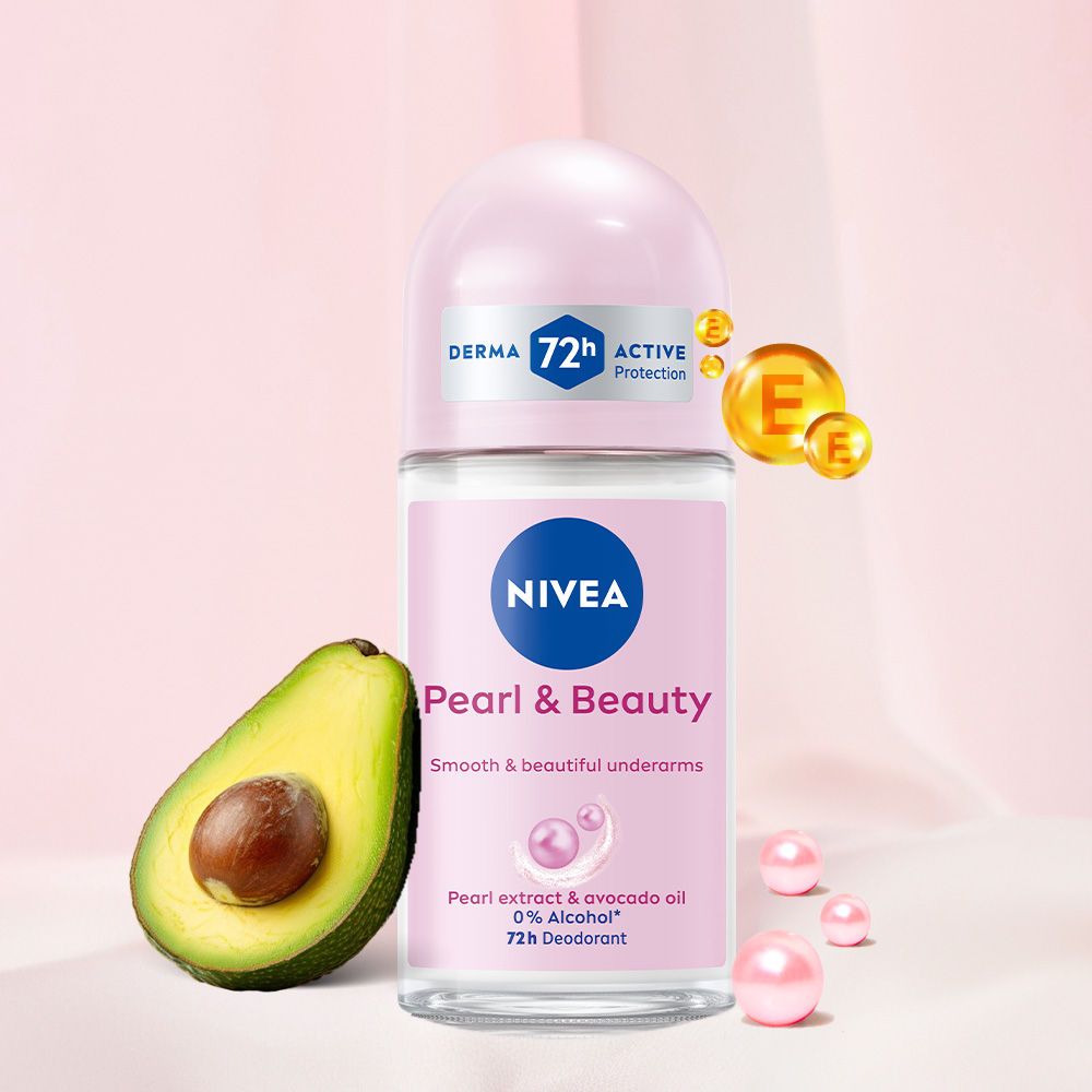 Nivea 72H Active Protection With Pearl Extract Deo Underarm Roll On - Smooth Skin, Odor Protection, 50ml Buy at Indicrest Image 2