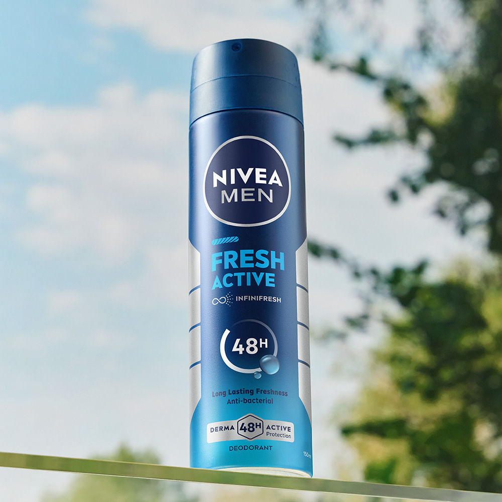 Nivea MEN Deodorant, Fresh Active, 48h Long lasting Freshness, 150ml Buy at Indicrest Image 2