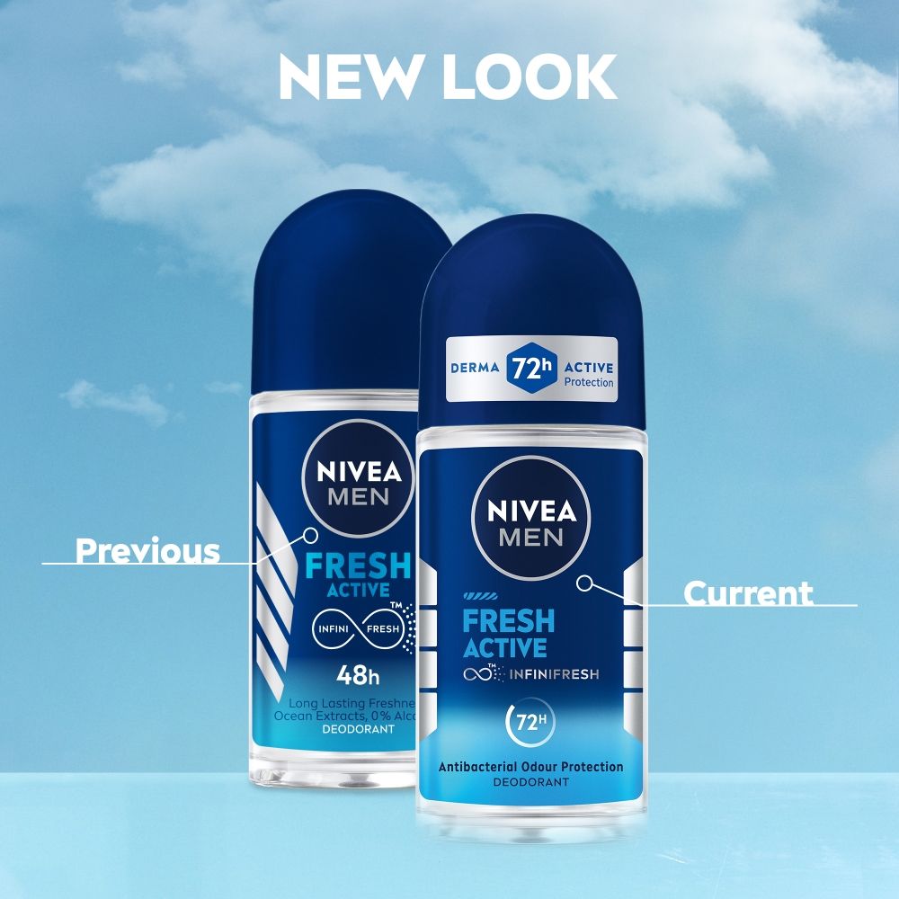 Nivea MEN Deodorant Roll On, Fresh Active, 48h Long lasting Freshness, 50ml Buy at Indicrest Image 3