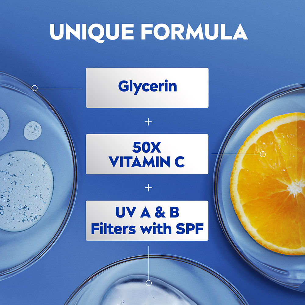 Nivea Cell Repair 50X Vit C Sunscreen Natural Glow Body Lotion Reduces Tan, Brightens - Uva & Uvb, 400ml Buy at Indicrest Image 6