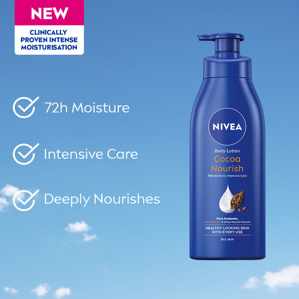 Nivea Cocoa Nourish Oil In Lotion With Pure Hyaluron For 72H Moisturization, 400ml Buy at Indicrest Image 3