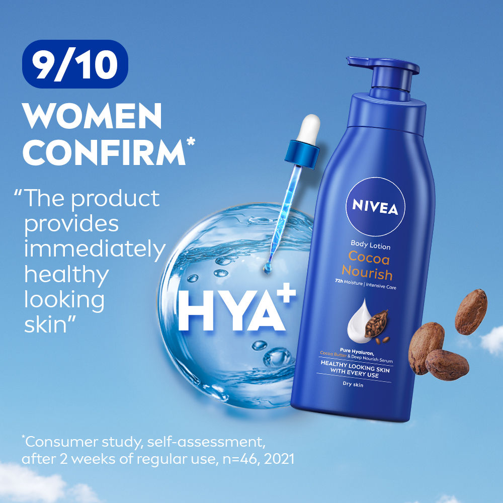Nivea Cocoa Nourish Oil In Lotion With Pure Hyaluron For 72H Moisturization, 400ml Buy at Indicrest Image 7