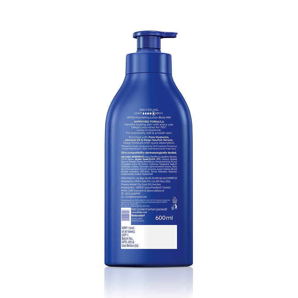 Nivea Deep Moisture Serum Vit E Body Lotion 72H Intense Moisturization Almond Oil Dry Very Dry Skin, 600ml Buy at Indicrest Image 11