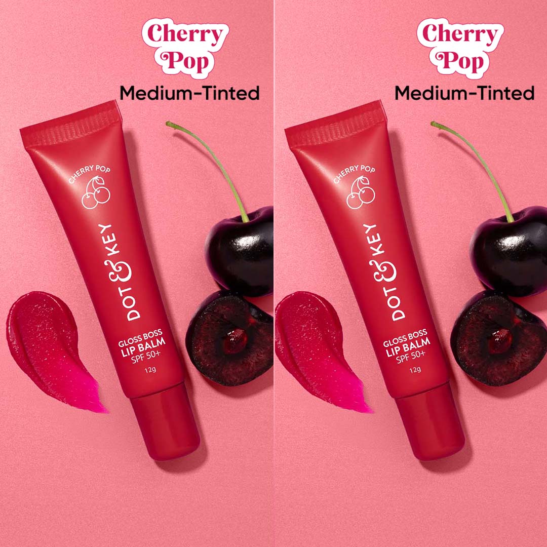 Dot & Key SPF 50+ Vitamin C + E Brightening Lip Balm - Pack of 2, (Cherry Pop)