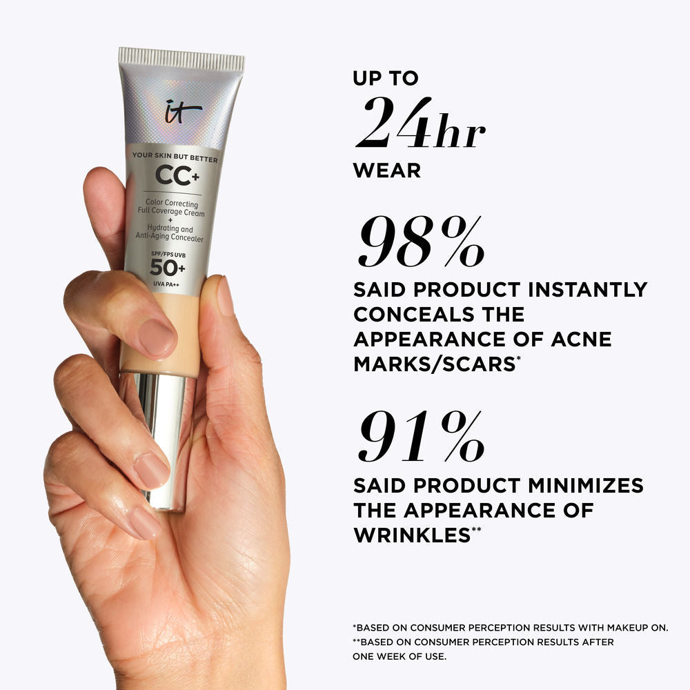IT COSMETICS CC+ Cream Full-Coverage Foundation With SPF 50+ - Light Medium, 32ml