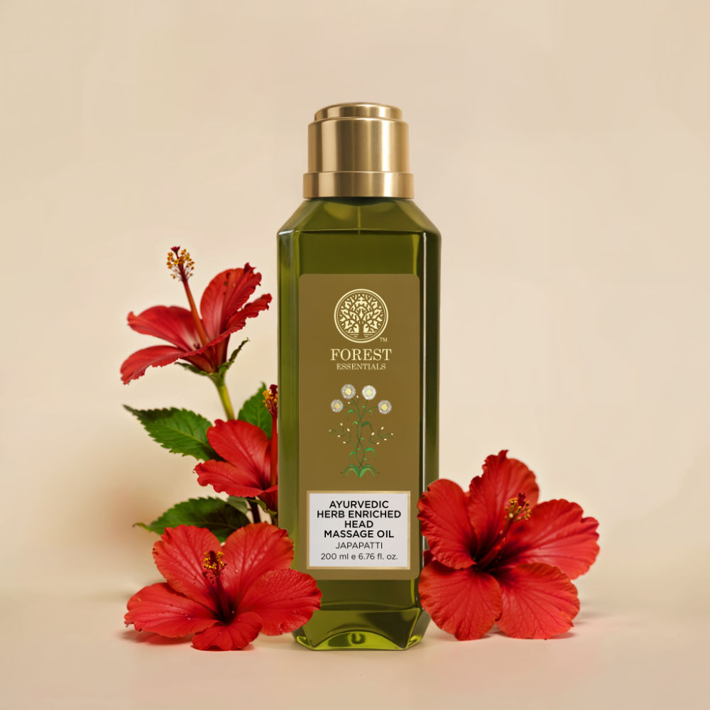 Forest Essentials Ayurvedic Herb Enriched Head Massage Oil Japapatti - Hair Oil for Dry Frizzy Hair, 200ml