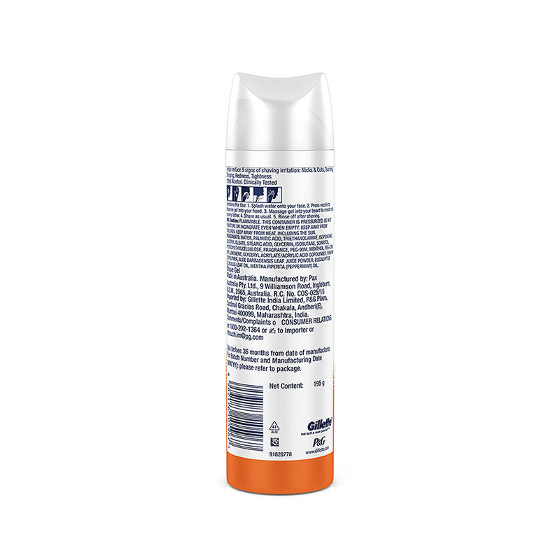 Gillette Sensitive Shaving Gel, Deep Comfort With Aloe Vera 0% Parabene, 195g Buy at Indicrest Image 3