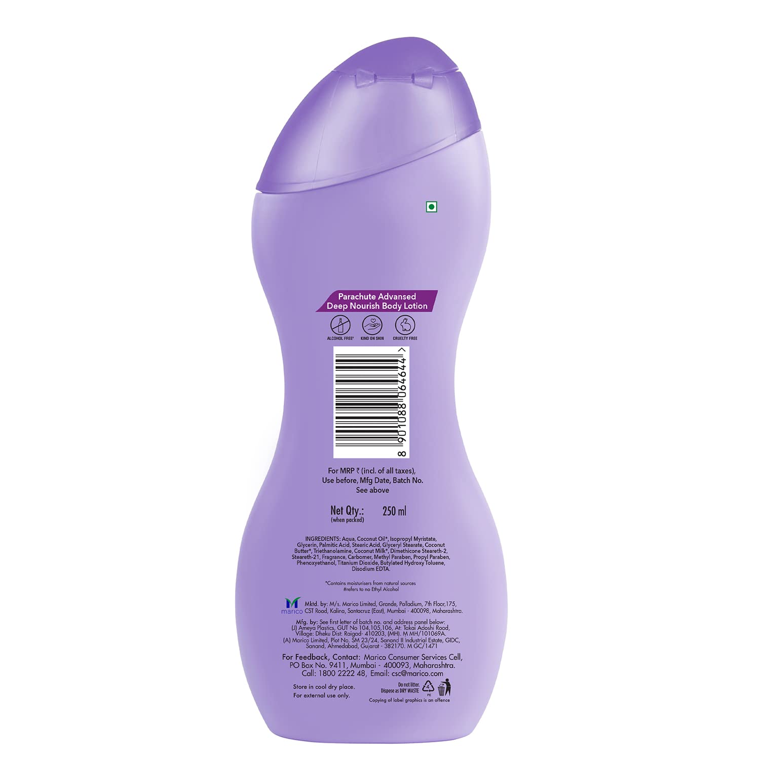 Parachute Advansed Deep Nourish Body Lotion For Women & Men - 100% Natural, 72h Moisturisation, 250ml Buy at Indicrest Image 2