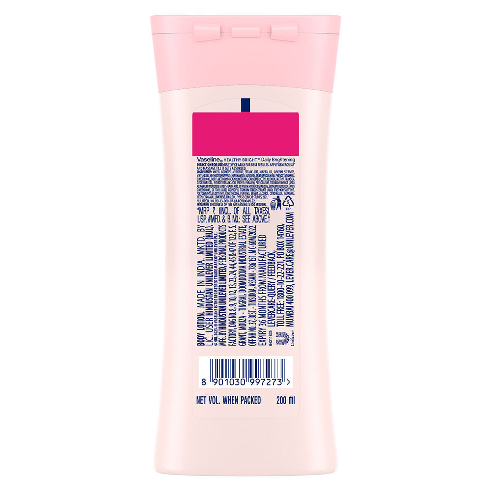 Vaseline Daily Brightening Body Lotion For Healthy & Glowing Skin With Niacinamide, 200ml Buy at Indicrest Image 9
