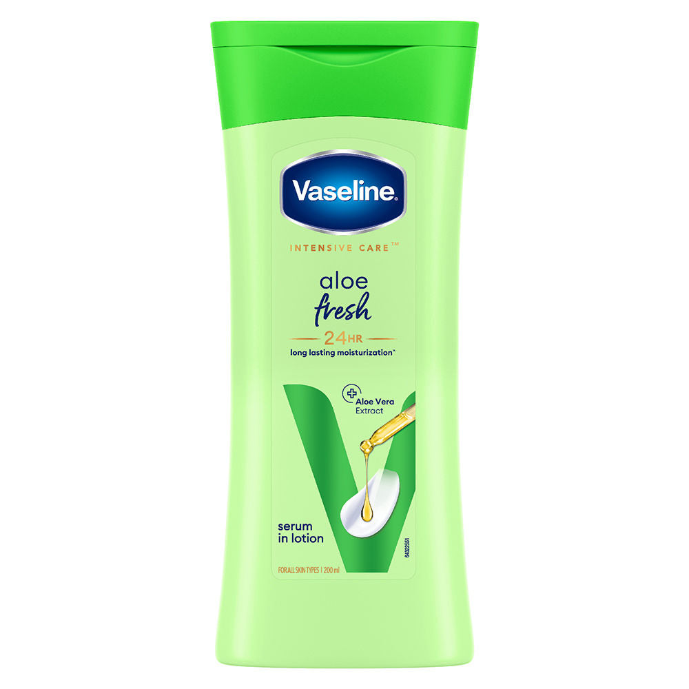 Vaseline Aloe Fresh Body Lotion, 24 HR Long Lasting Moisturisation With Aloe Vera extract, 200ml Buy at Indicrest Image 2