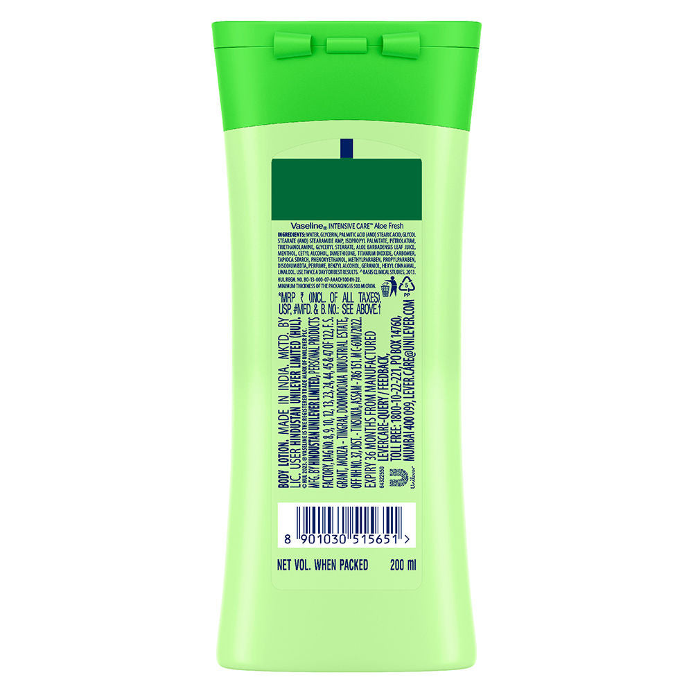 Vaseline Aloe Fresh Body Lotion, 24 HR Long Lasting Moisturisation With Aloe Vera extract, 200ml Buy at Indicrest Image 7