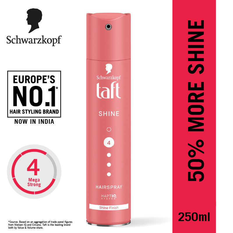 Schwarzkopf TAFT Shine Hair Spray For Shinner Hair With Diamond Luminizer Formula Hold 4, 250ml Buy at Indicrest