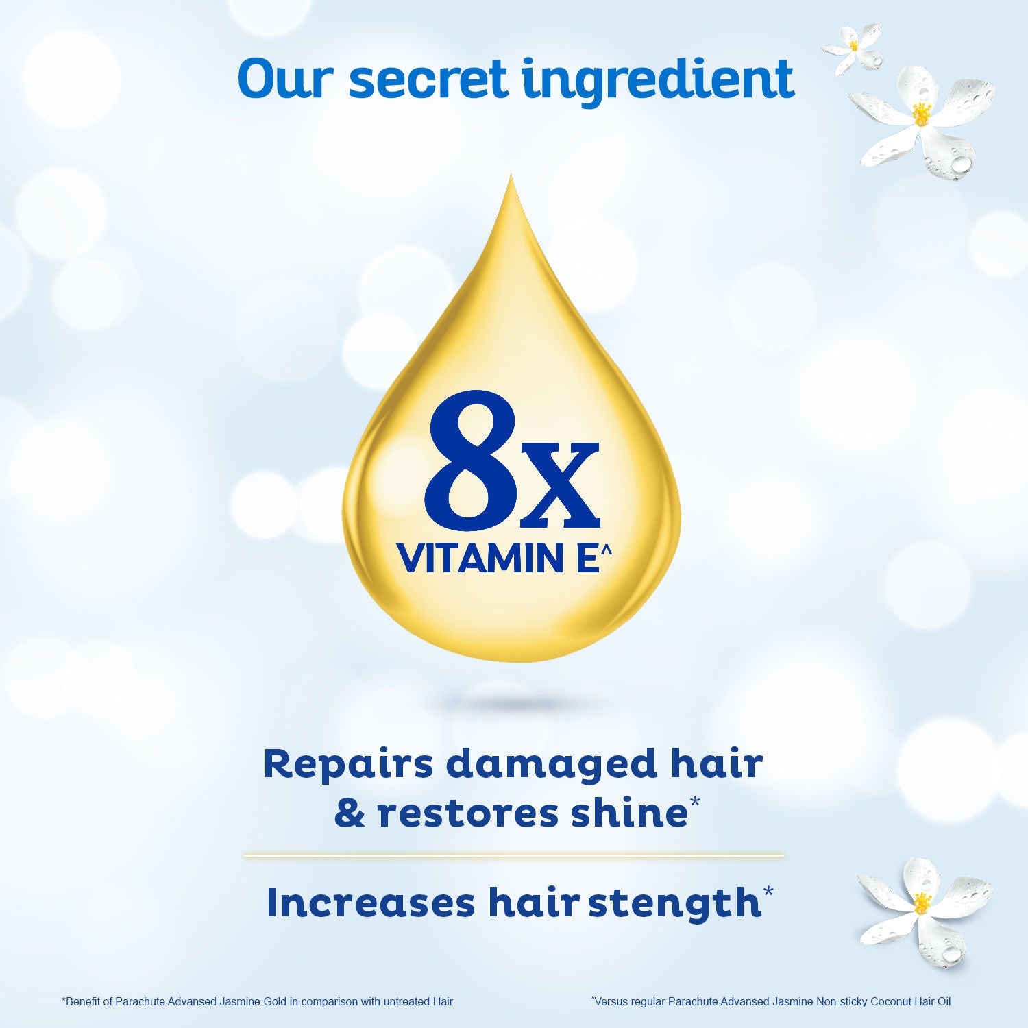Parachute Advansed Jasmine Gold Coconut Hair Oil, Vitamin-E, Super Shiny Hair, Non-sticky, 300ml Buy at Indicrest Image 5