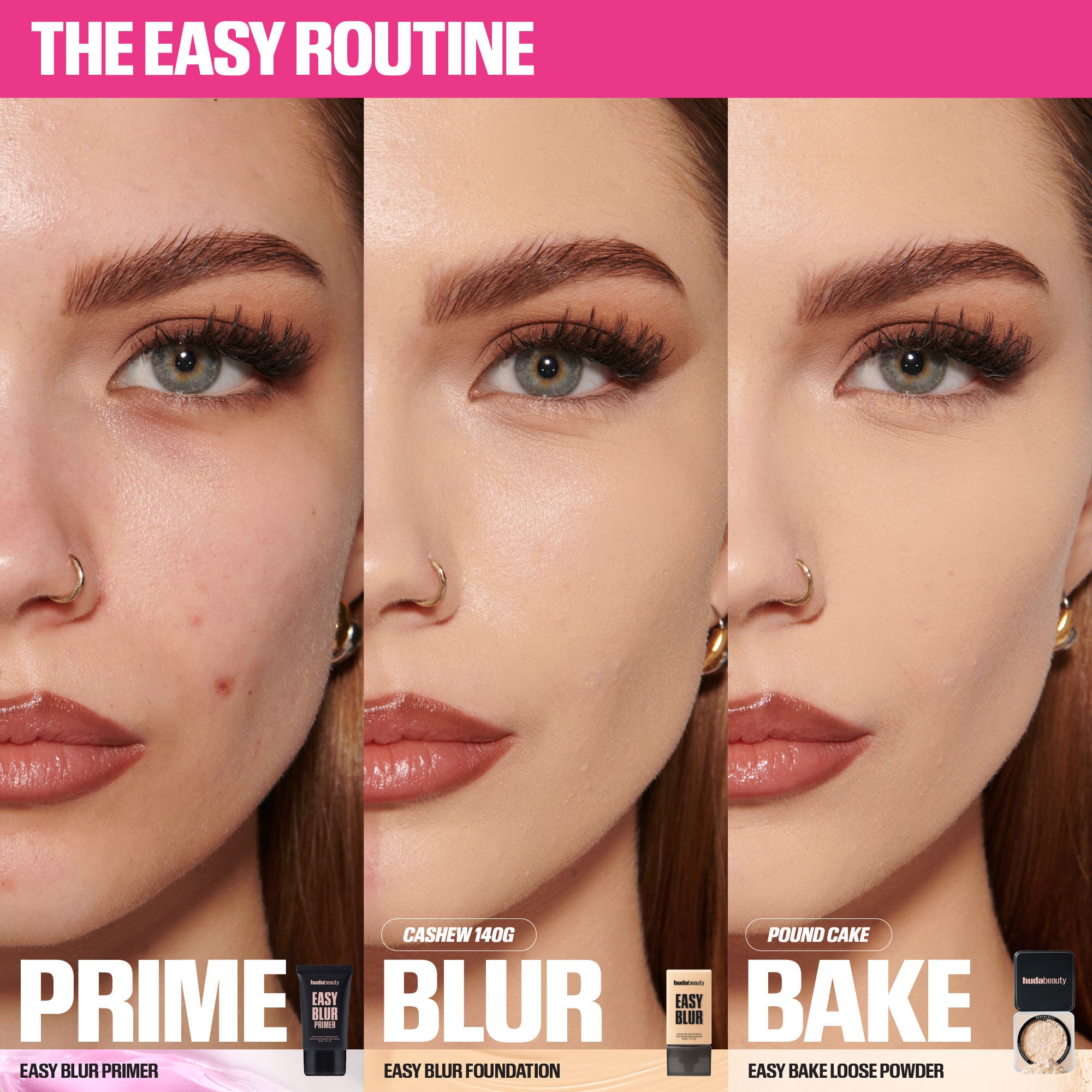 Huda Beauty Mini Easy Blur Natural Airbrush Foundation with Niacinamide Custard 220N, 10ml