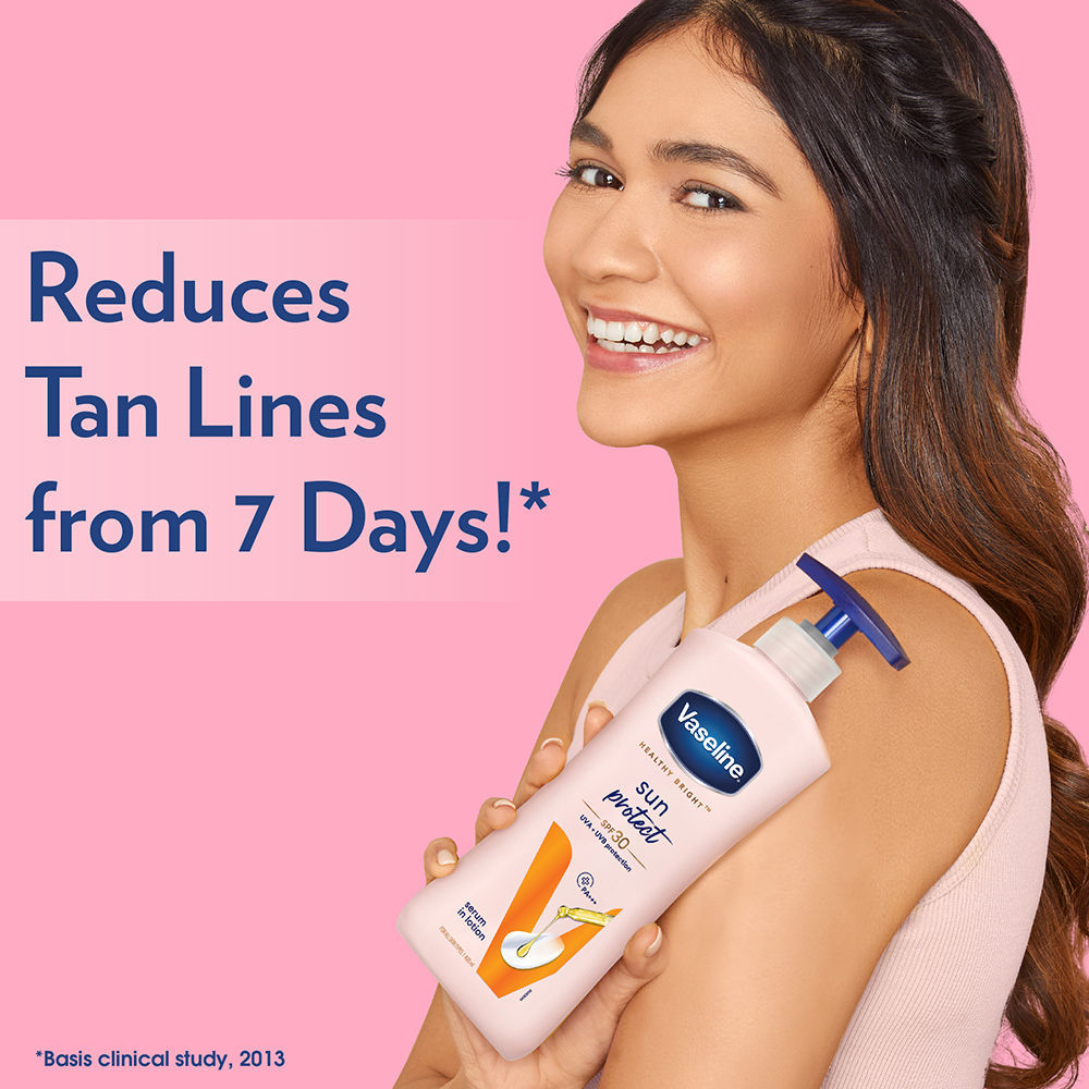 Vaseline Sun Protect SPF 30 Body Lotion, Reduces Tan Lines in 7 Days, UVA + UVB PA+++, 400ml Buy at Indicrest Image 3