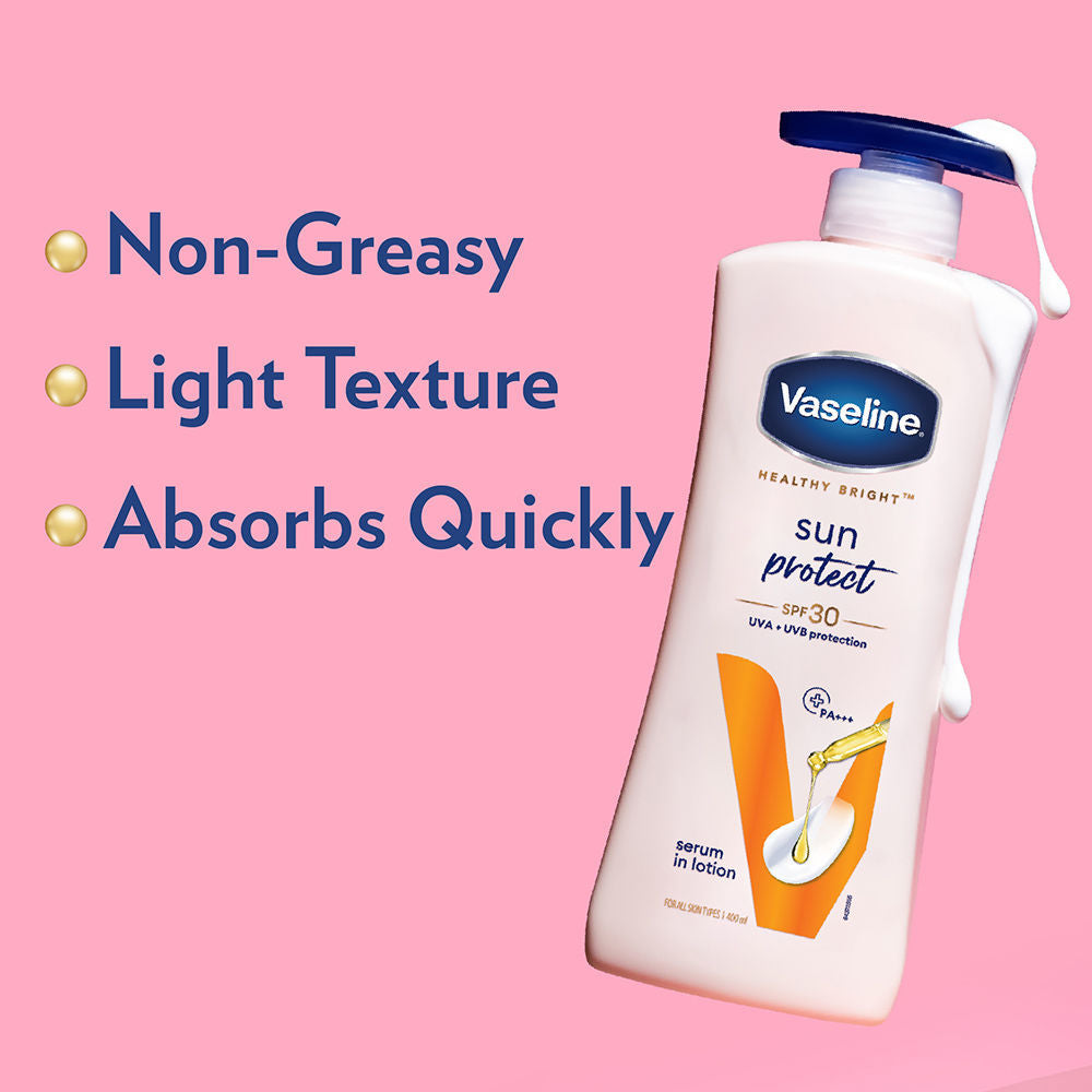 Vaseline Sun Protect SPF 30 Body Lotion, Reduces Tan Lines in 7 Days, UVA + UVB PA+++, 400ml Buy at Indicrest Image 6