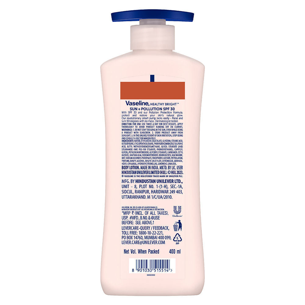 Vaseline Sun Protect SPF 30 Body Lotion, Reduces Tan Lines in 7 Days, UVA + UVB PA+++, 400ml Buy at Indicrest Image 8