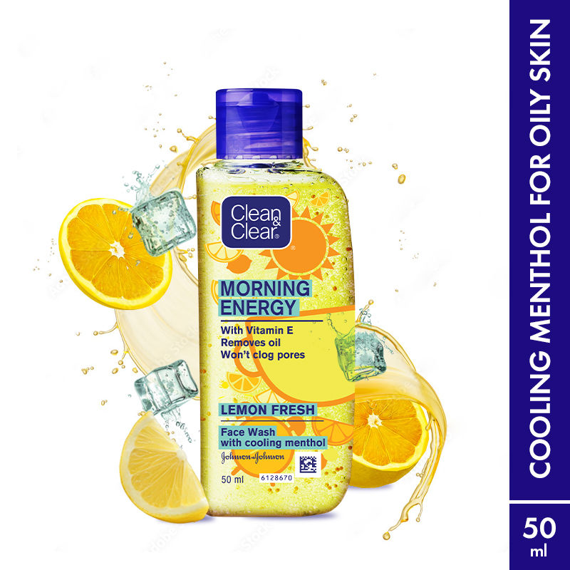 Clean & Clear Morning Energy Lemon Fresh Face Wash - Gentle Cleanser with Menthol for Oily Skin, 50ml Buy at Indicrest