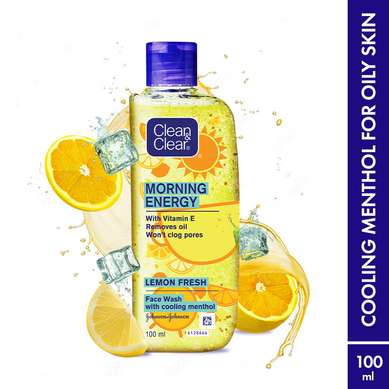 Clean & Clear Morning Energy Lemon Fresh Face Wash - Gentle Cleanser with Menthol for Oily Skin, 100ml Buy at Indicrest