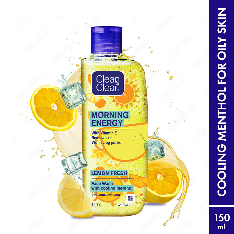 Clean & Clear Morning Energy Lemon Fresh Face Wash - Gentle Cleanser with Menthol for Oily Skin, 150ml Buy at Indicrest