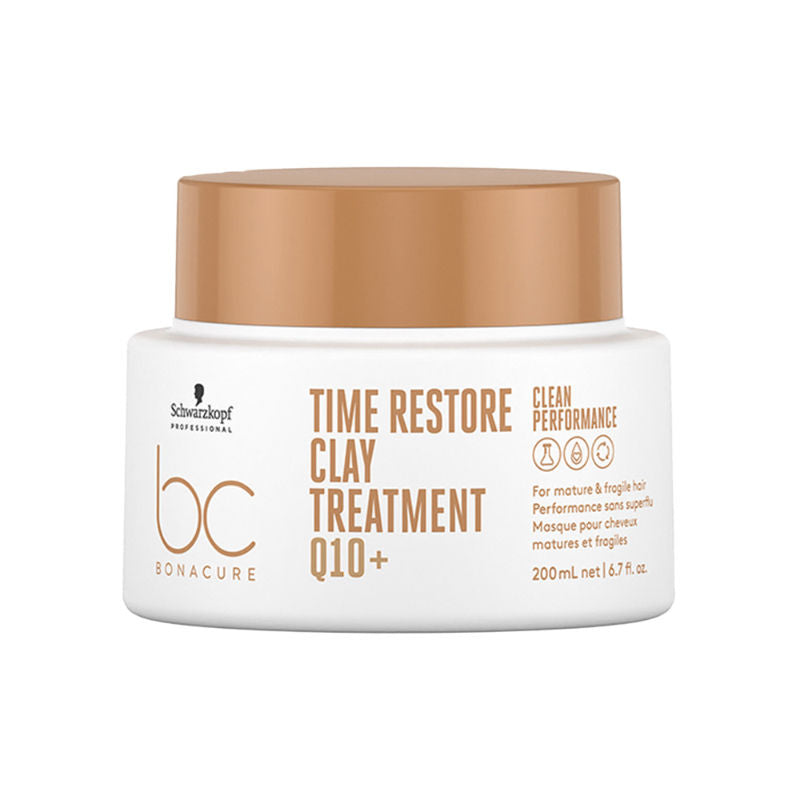 Schwarzkopf Professional Bonacure Time Restore Clay Treatment Mask With Q10+ - For Mature Hair, 200ml Buy at Indicrest Image 11