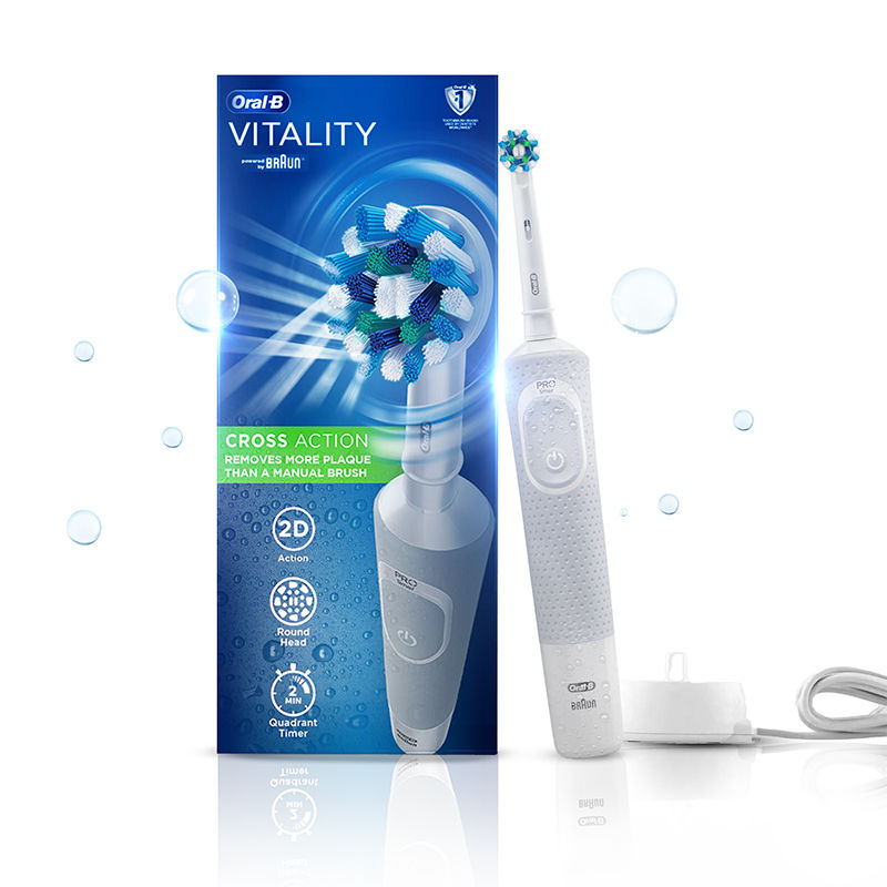 Oral-B Vitality 100 Cross Action Electric Rechargeable Toothbrush (White) Buy at Indicrest