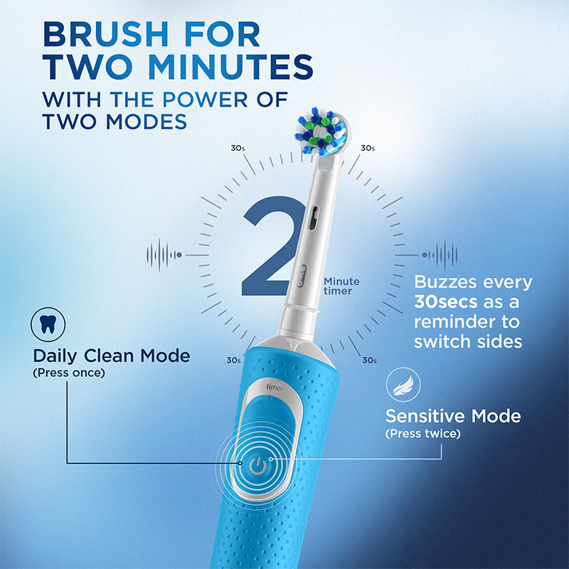 Oral-B Blue Vitality Cross Action Electric Rechargeable Toothbrush Buy at Indicrest Image 3