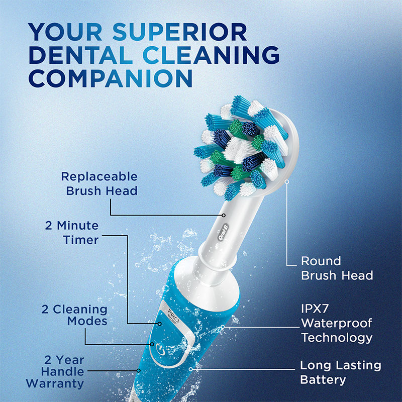 Oral-B Blue Vitality Cross Action Electric Rechargeable Toothbrush Buy at Indicrest Image 7