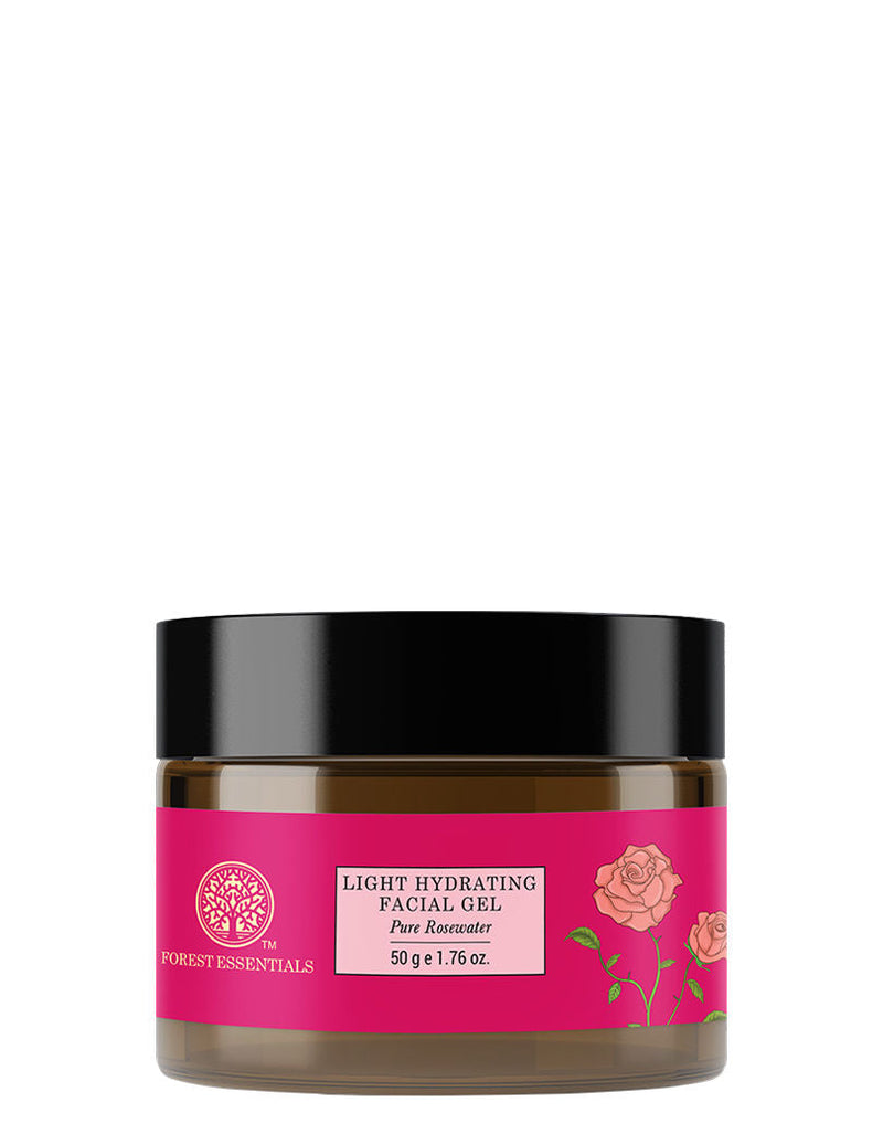 Forest Essentials Light Hydrating Facial Gel with Pure Rosewater - Ayurvedic Lightweight Moisturiser, 50gm, Buy from Indicrest