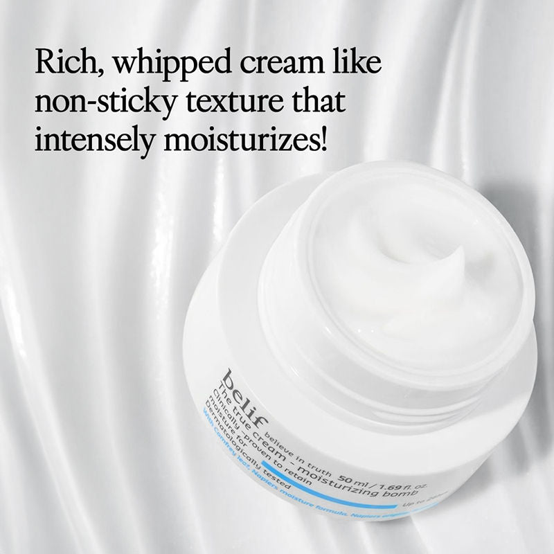 belif Moisturizing Bomb Cream-Vegan Korean Face Cream with Ceramides & Peptides For Barrier Repair, 50ml