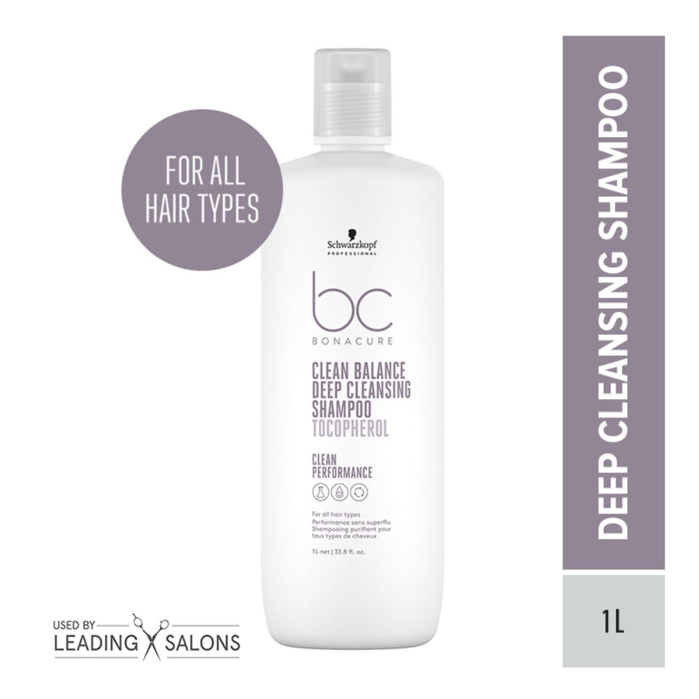 Schwarzkopf Professional Bonacure Clean Balance Deep Cleansing Shampoo With Tocopherol, 1000ml Buy at Indicrest Image 2